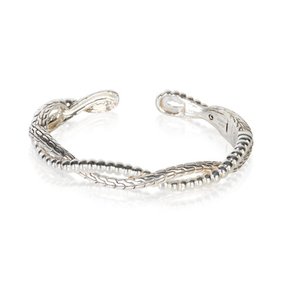 John Hardy Sterling Silver Twisted Hinged Cuff Bracelet fv