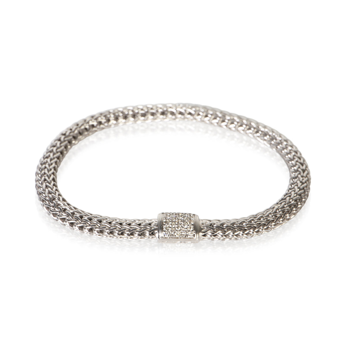 John Hardy Sterling Silver Diamond Icon Bracelet fv