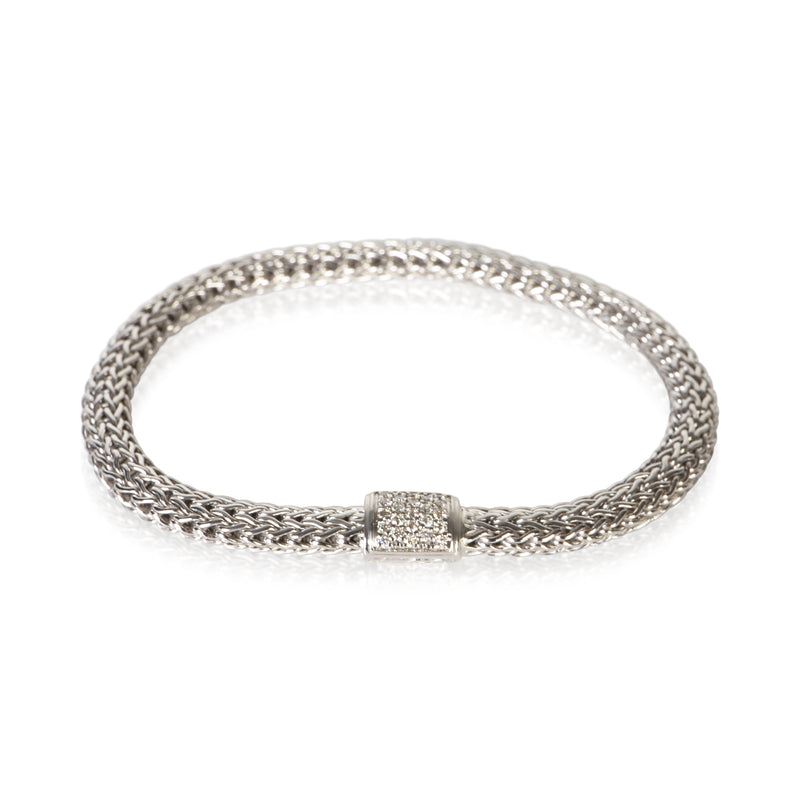 John Hardy Sterling Silver Diamond Icon Bracelet fv