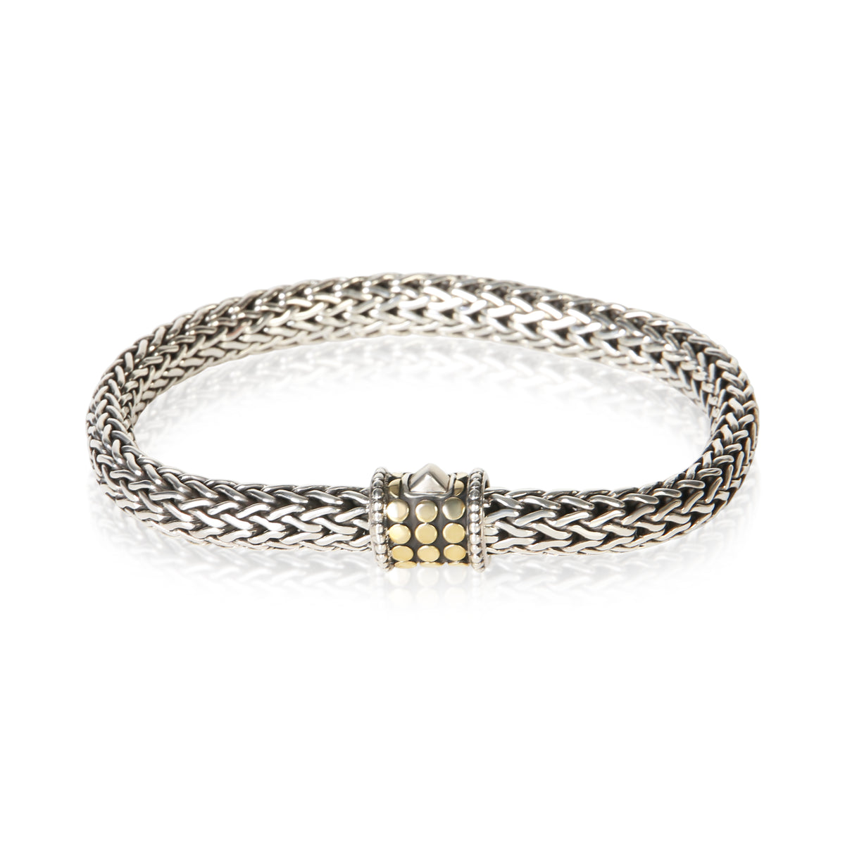 John Hardy 1/3 18K Yellow Gold & Sterling Silver Classic Chain Dot Bracelet fv