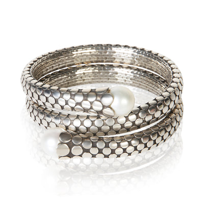 John Hardy Sterling Silver Pearl Dot Collection Wrap Bracelet fv