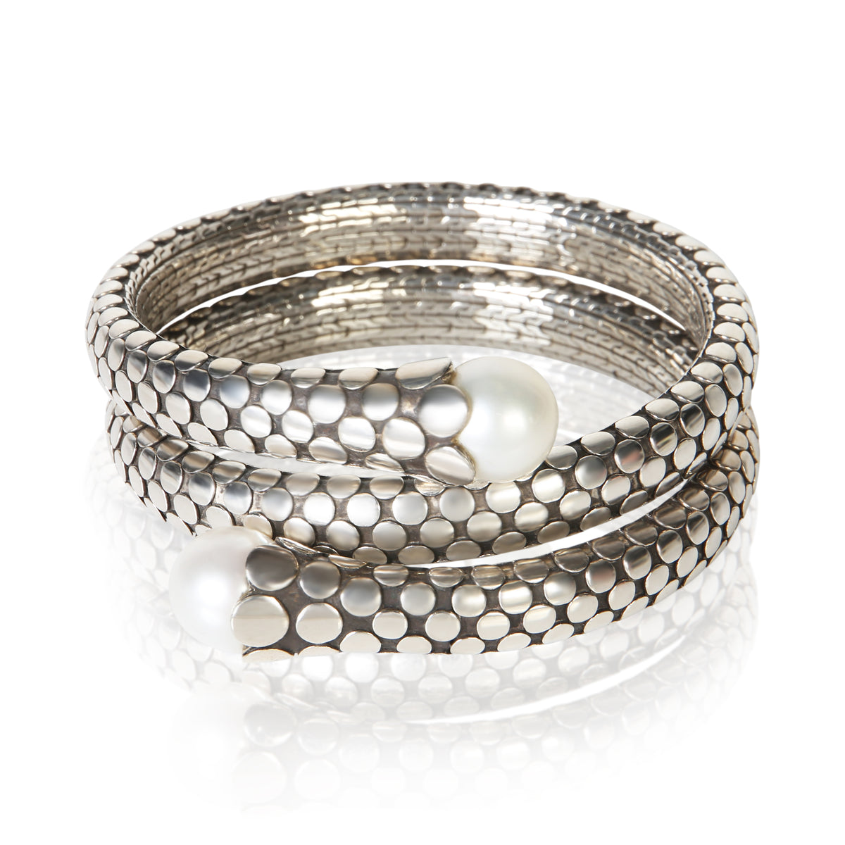 John Hardy Sterling Silver Pearl Dot Collection Wrap Bracelet fv