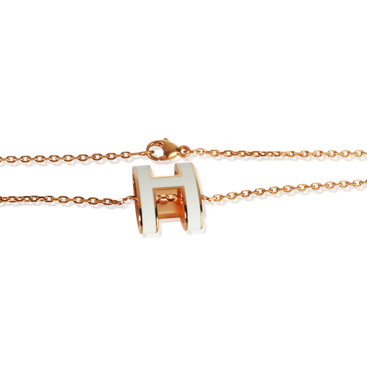 Hermès Gold Plated Pop H In Marron Glace Pendant 2