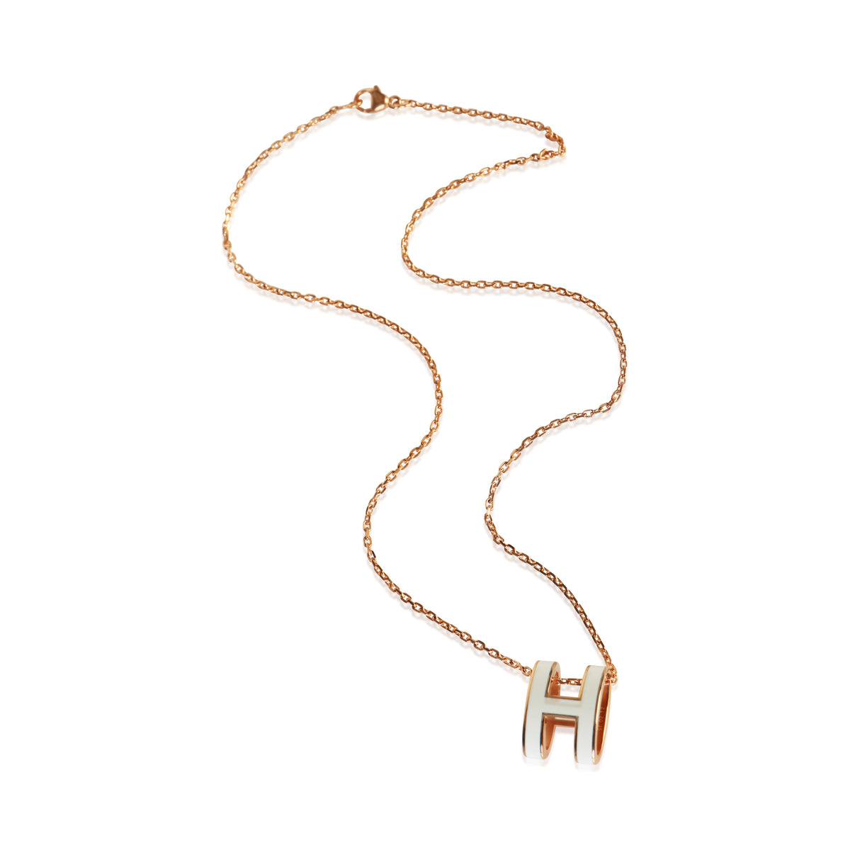 Hermès Gold Plated Pop H In Marron Glace Pendant 3