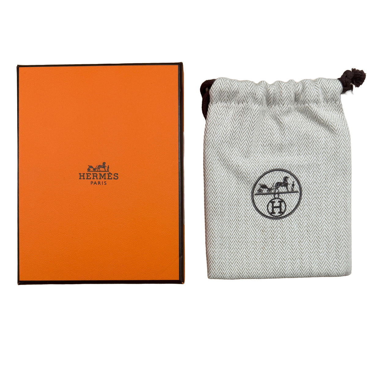 Hermès Gold Plated Pop H In Marron Glace Pendant box