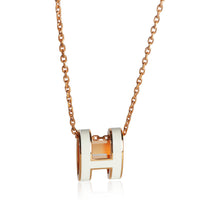 Hermès Gold Plated Pop H In Marron Glace Pendant fv
