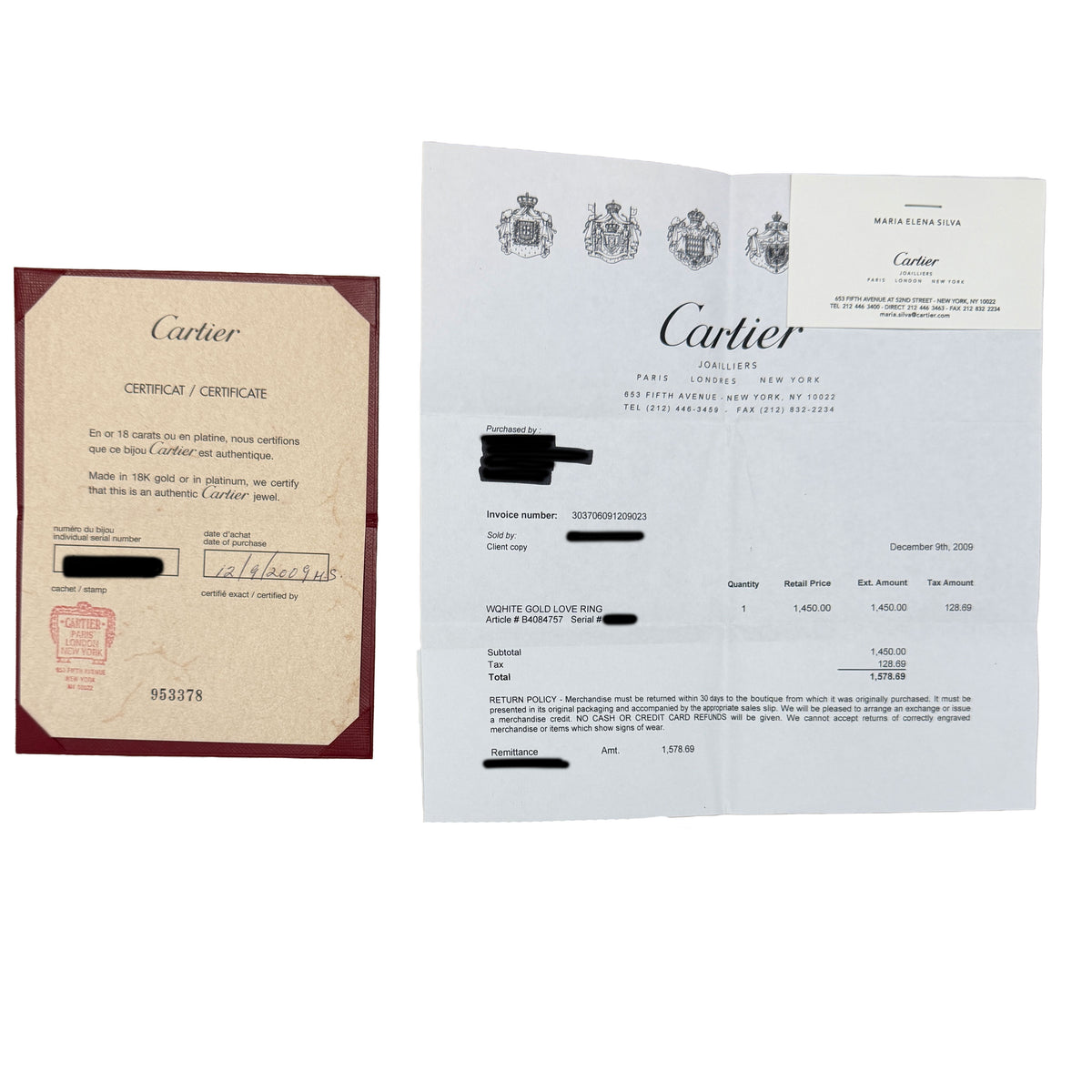 Cartier White Gold Love Ring box