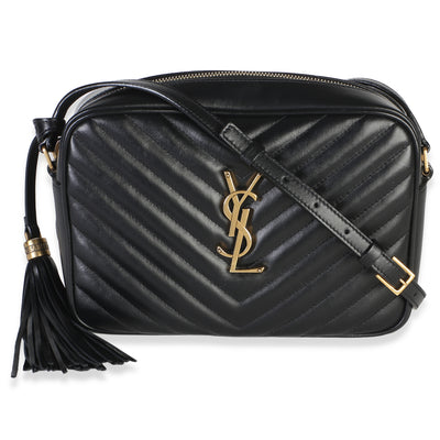 Saint Laurent Black Calfskin Matelasse Lou Camera Bag Handbag id