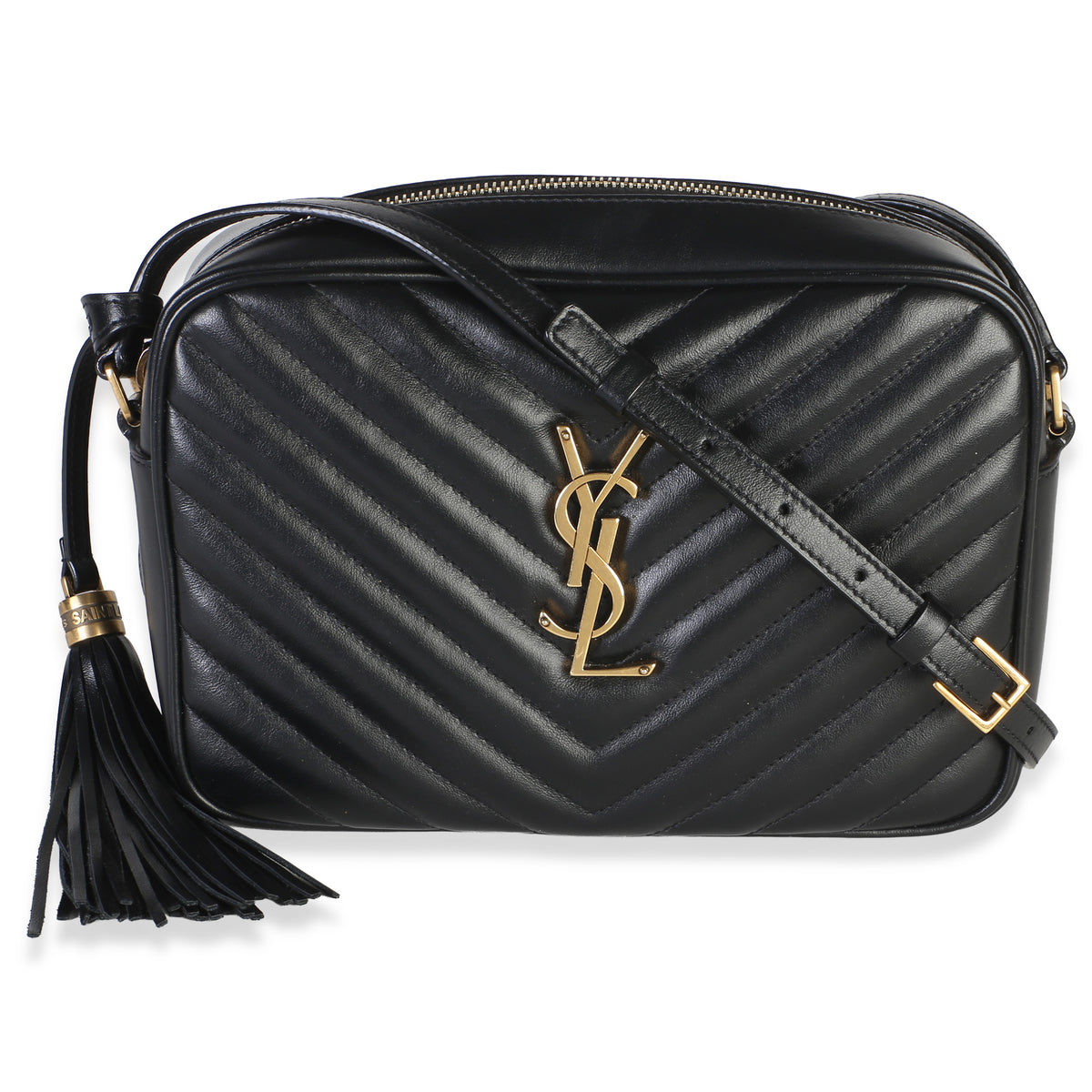 Saint Laurent Black Calfskin Matelasse Lou Camera Bag Handbag id