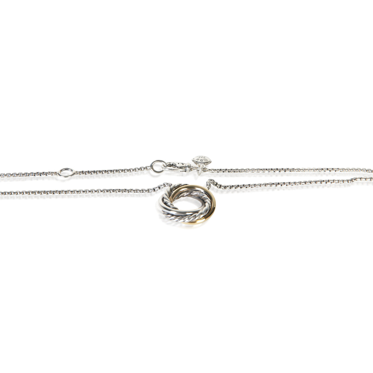 David Yurman Yellow Gold & Sterling Silver Crossover Necklace 2