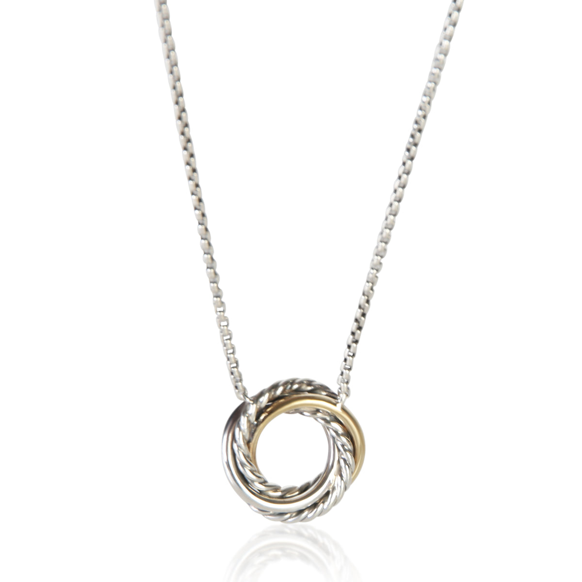 David Yurman Yellow Gold & Sterling Silver Crossover Necklace fv