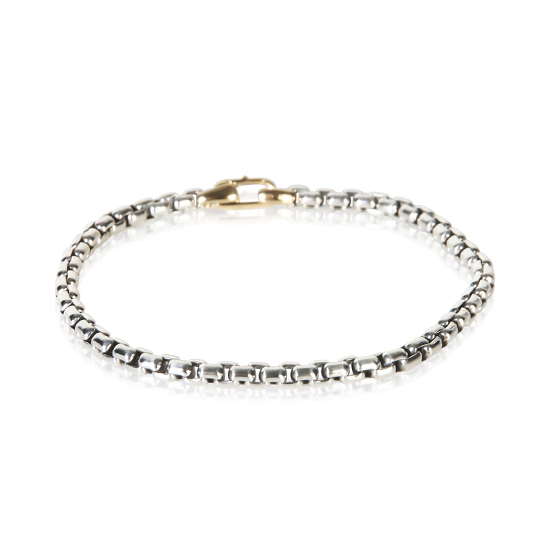 David Yurman Yellow Gold & Sterling Silver Bel Aire Box Chain Bracelet fv