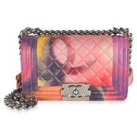 Chanel Pink Multicolor Quilted Lambskin Flower Power Small Boy Bag Handbag id