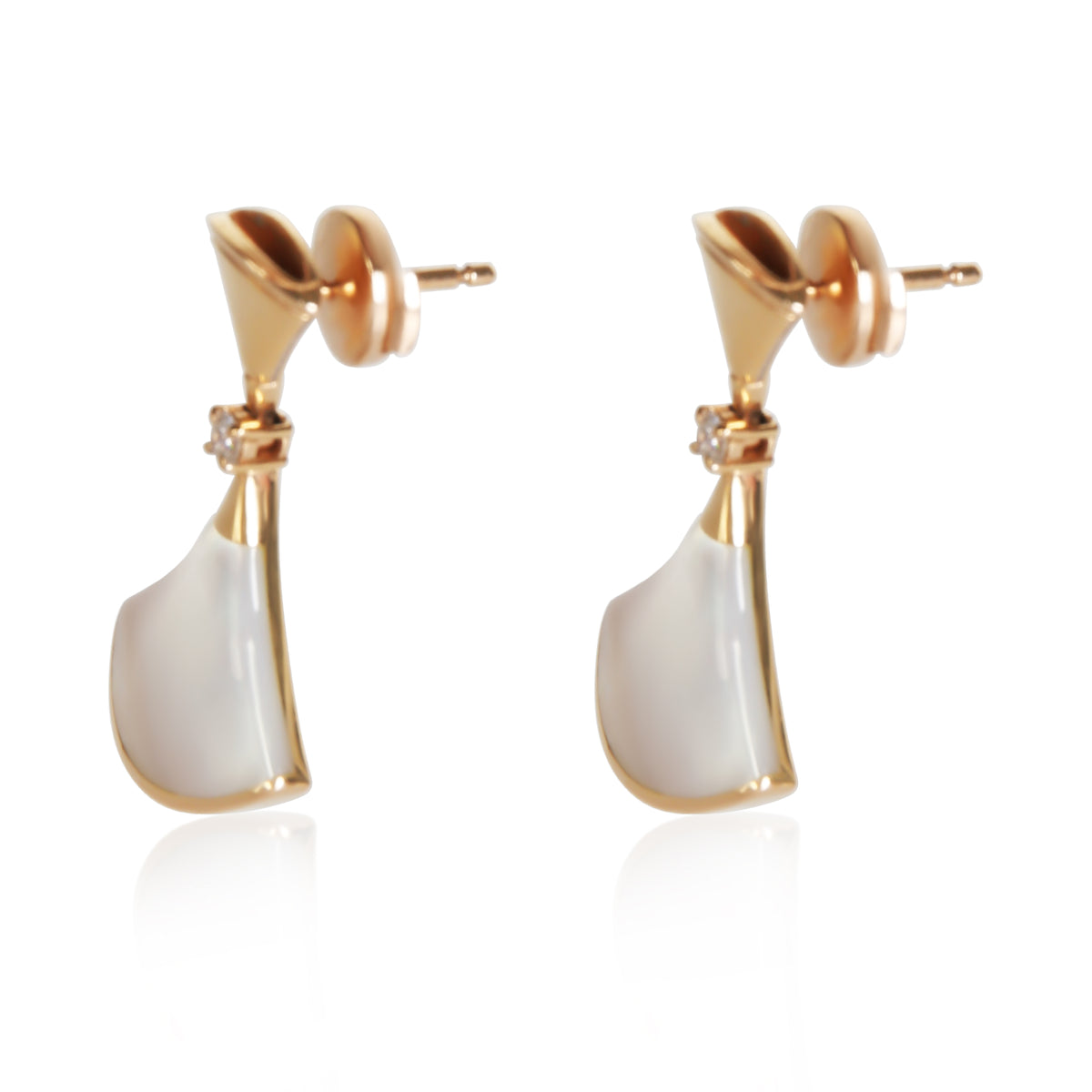 BVLGARI Rose Gold Mother Of Pearl and Diamond Diva's Dream Earrings 2