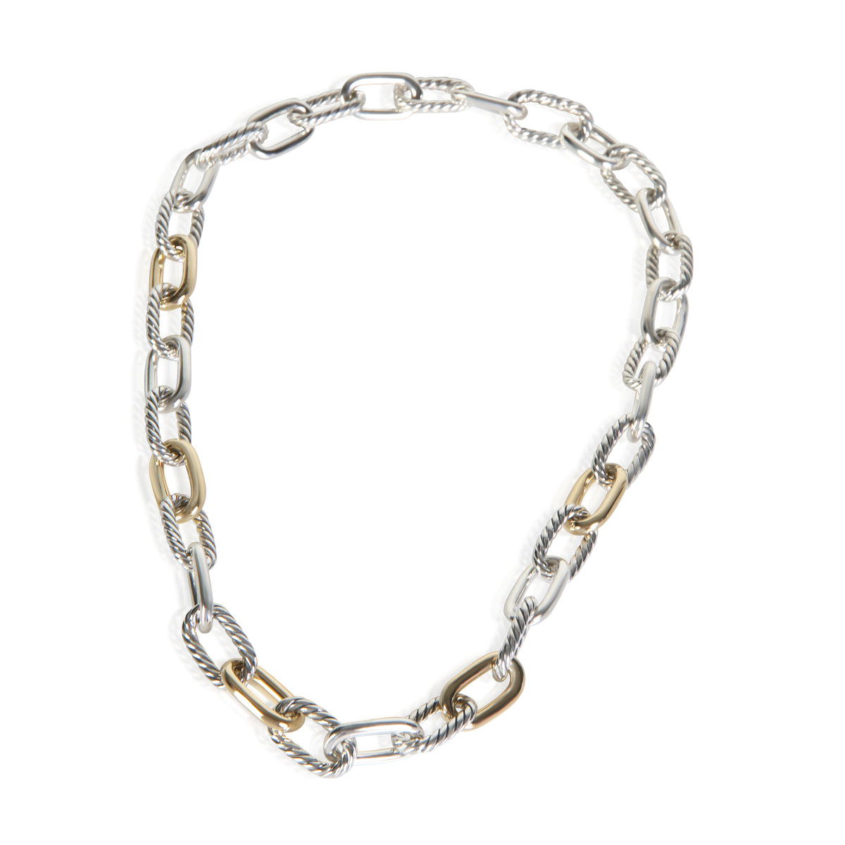 David Yurman 1/5 18K Yellow Gold & Sterling Silver Madison Link Necklace 3