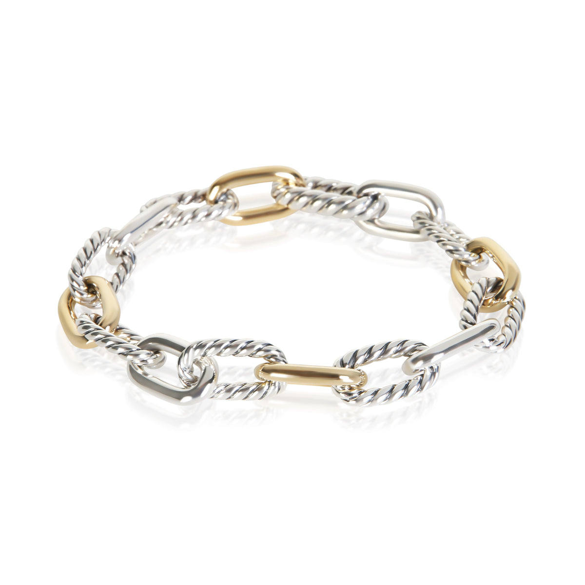 David Yurman 1/5 18K Yellow Gold & Sterling Silver Madison Chain Bracelet fv