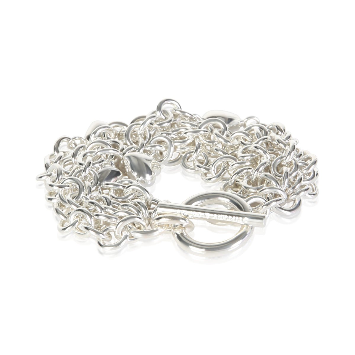 Tiffany & Co. Sterling Silver Multistrand Heart Bracelet 3