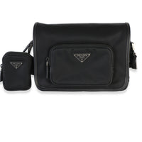 Prada Black Re Nylon Small Pocket Messenger Bag Handbag id