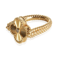 Van Cleef & Arpels Yellow Gold Agate and Diamond Vintage Alhambra Reversible Rin 3