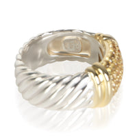 David Yurman Yellow Gold & Sterling Silver Sapphire Cable Candy Metro Ring 3