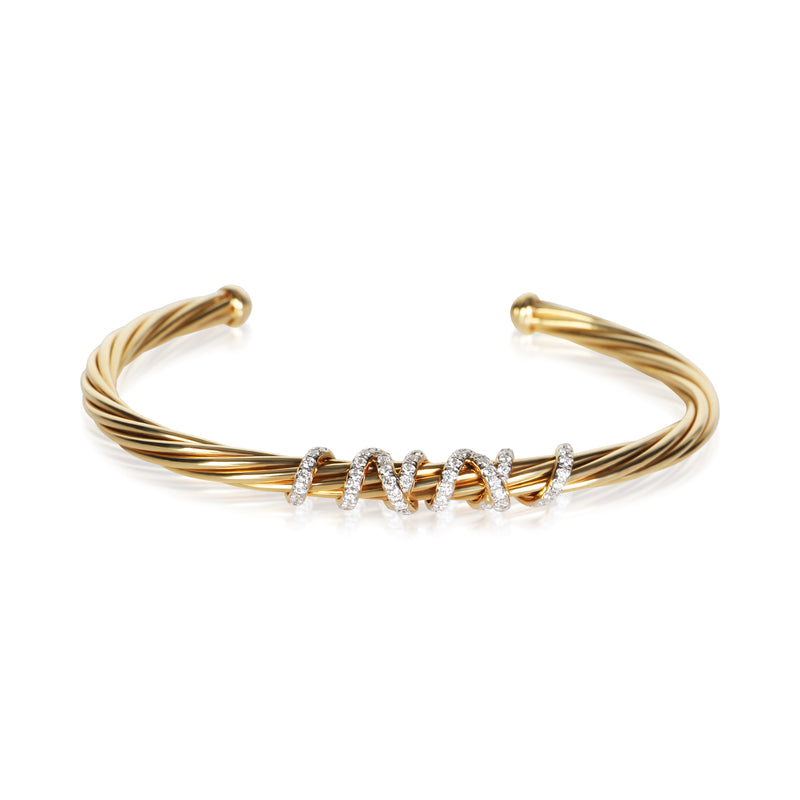 David Yurman Yellow Gold Diamond Helena Bracelet fv