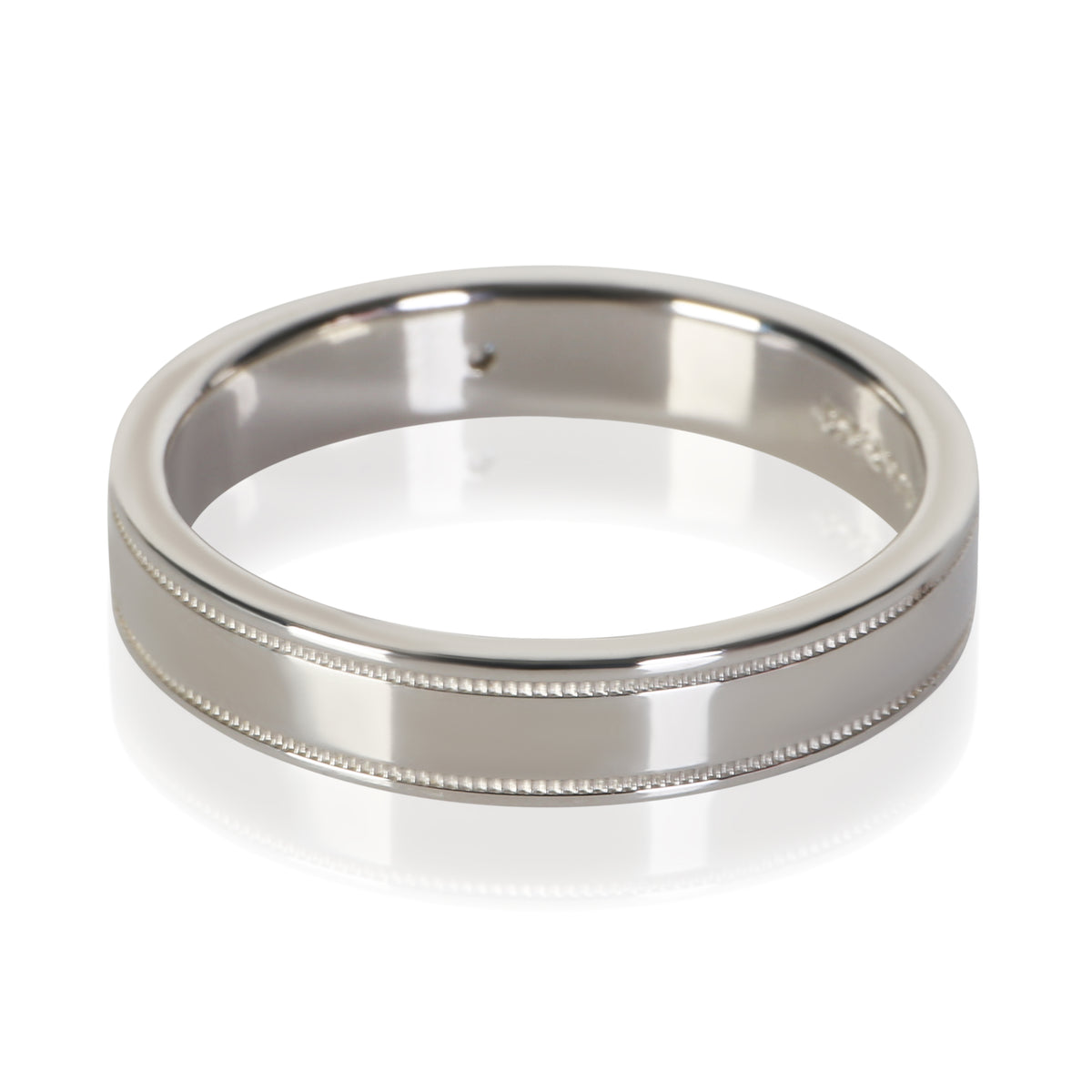 Tiffany & Co. Platinum Diamond Double Milgrain Band 3