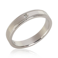 Tiffany & Co. Platinum Diamond Double Milgrain Band 5