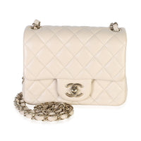 Chanel Beige Quilted Lambskin Mini Square Flap Bag Handbag id