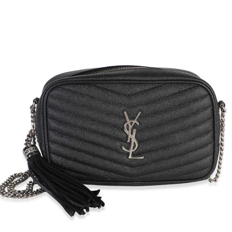 Saint Laurent Black Grain De Poudre Matelasse Mini Lou Camera Bag Handbag id