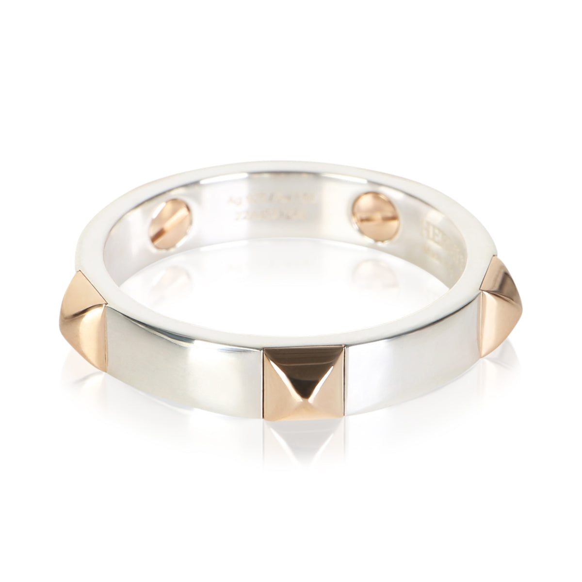 Hermès Rose Gold & Sterling Silver Clou d'H Ring 2