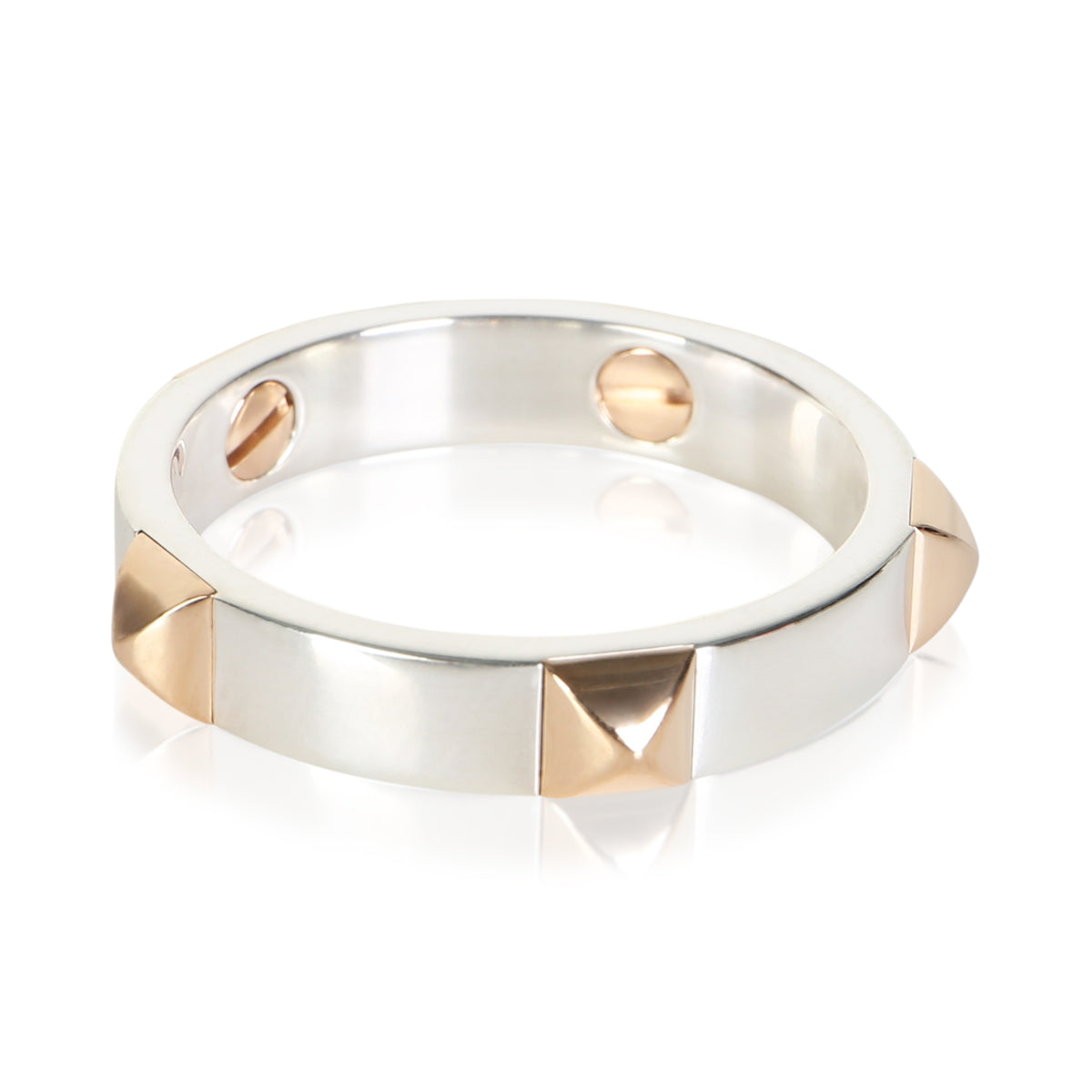 Hermès Rose Gold & Sterling Silver Clou d'H Ring 3