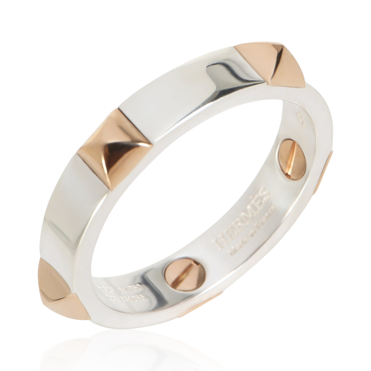Hermès Rose Gold & Sterling Silver Clou d'H Ring 4