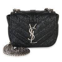 Saint Laurent Black Metallic Matelasse Lambskin Micro Monogram Crossbody Bag Handbag id
