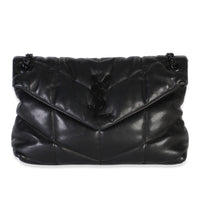 Saint Laurent Black Quilted Lambskin Small Loulou Puffer Chain Satchel Handbag id
