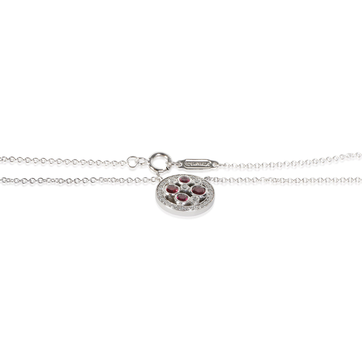 Tiffany & Co. Platinum Ruby and Diamond Cobblestone Pendant 2