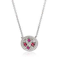 Tiffany & Co. Platinum Ruby and Diamond Cobblestone Pendant fv
