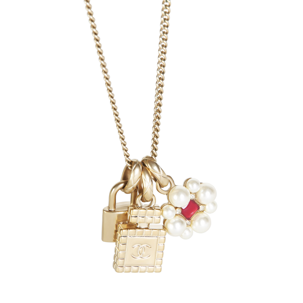 Chanel Gold Plated 2021 Charm Necklace fv