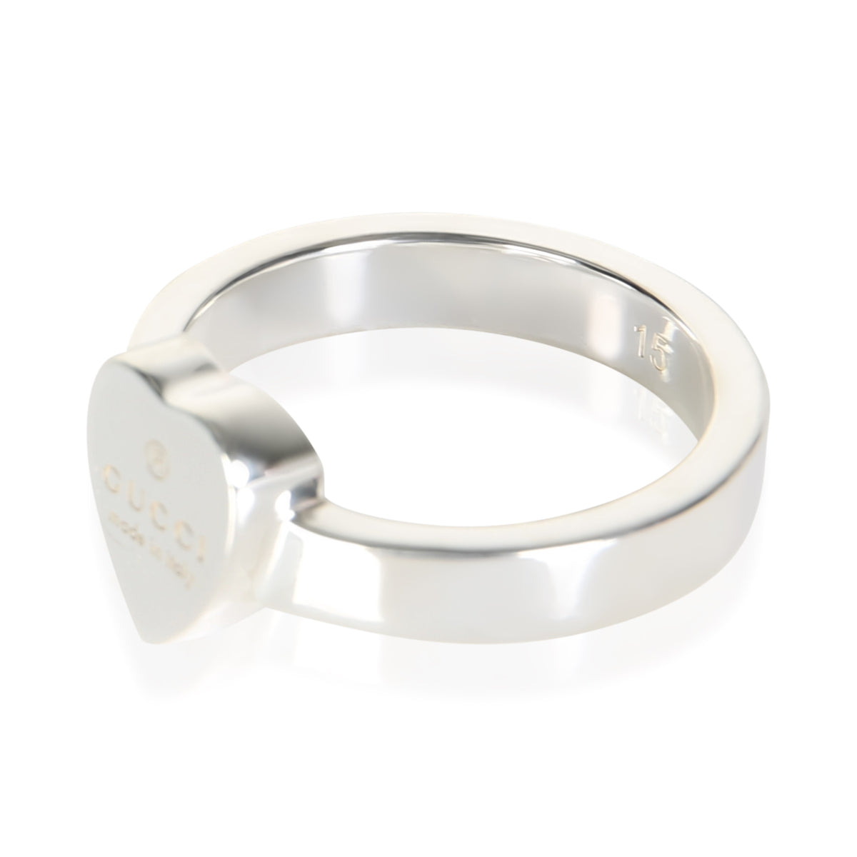 Gucci Sterling Silver Trademark Heart Ring 2