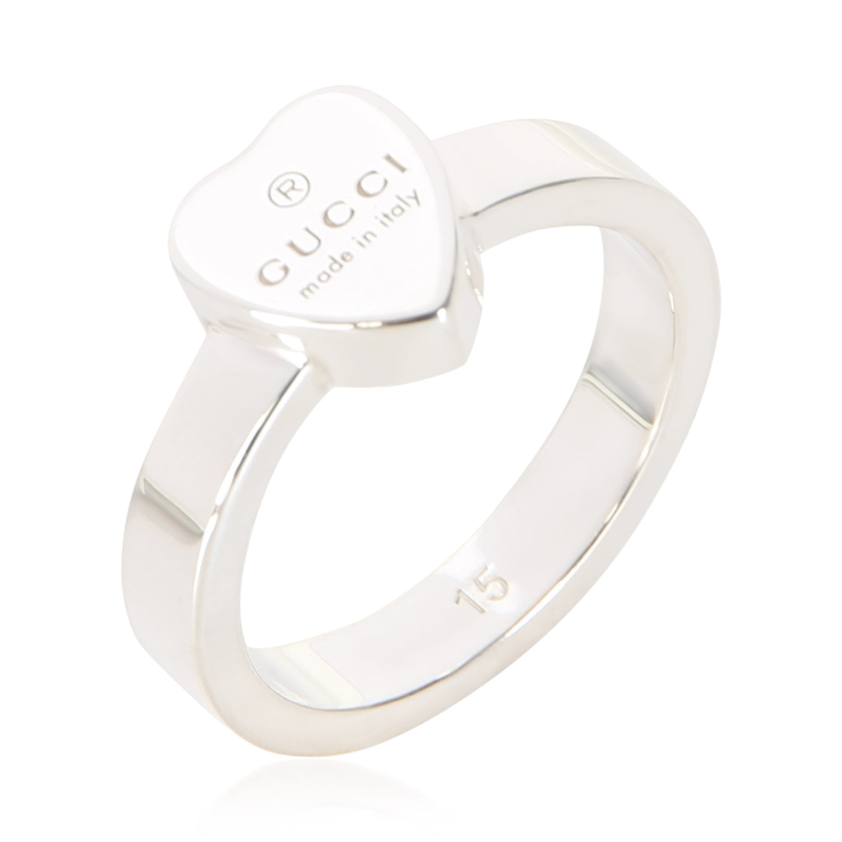 Gucci Sterling Silver Trademark Heart Ring 4