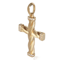 David Yurman Yellow Gold Diamond Helios Cross Pendant 2