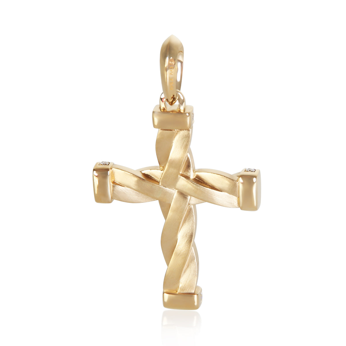 David Yurman Yellow Gold Diamond Helios Cross Pendant 3