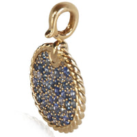 David Yurman Yellow Gold Sapphire and Diamond Elements Disc Pendant 2