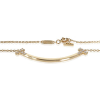 Tiffany & Co. Yellow Gold Diamond Medium Model Tiffany T Smile Necklace 2