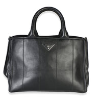 Prada Black Vertical Stitch Soft Calfskin Canapa Tote Handbag id