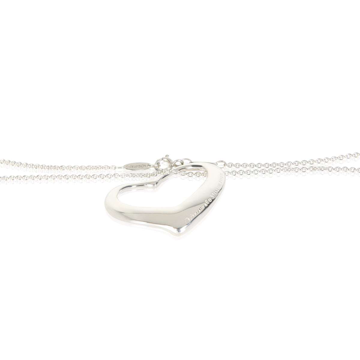 Tiffany & Co. Sterling Silver Elsa Peretti Extra Large Open Heart Pendant 2