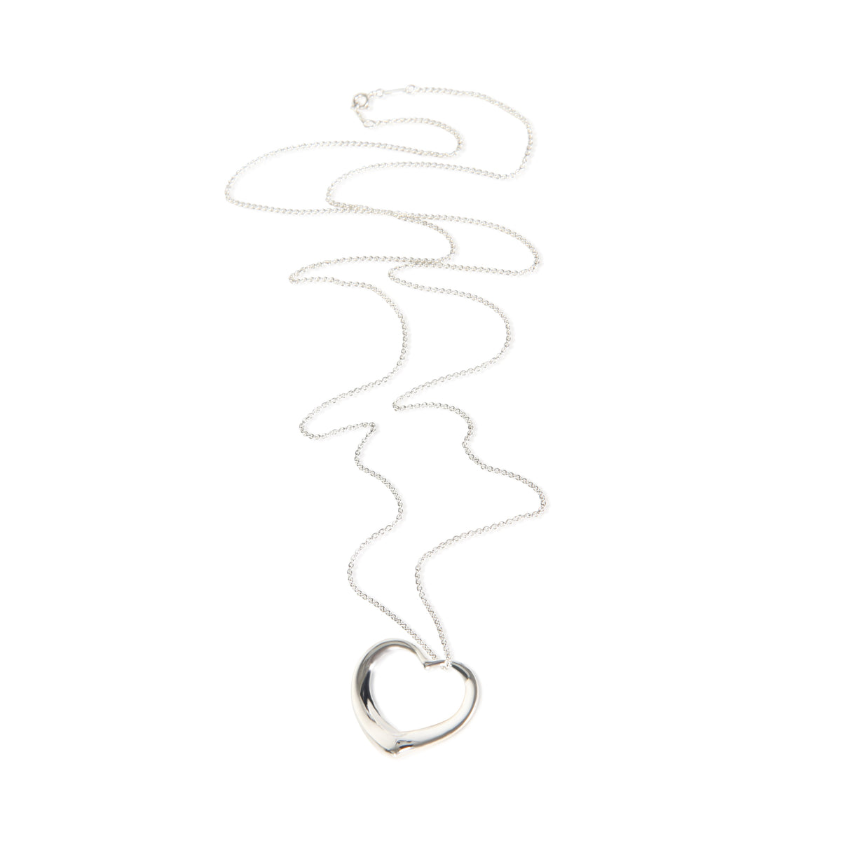 Tiffany & Co. Sterling Silver Elsa Peretti Extra Large Open Heart Pendant 3