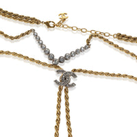 Chanel Gold Plated 2020 Strass Lariat Necklace 4
