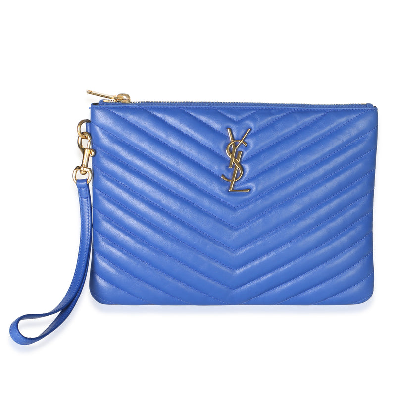 Saint Laurent Bleu Majorelle Matelasse Calfskin Monogram New Jolie Pouch Handbag id