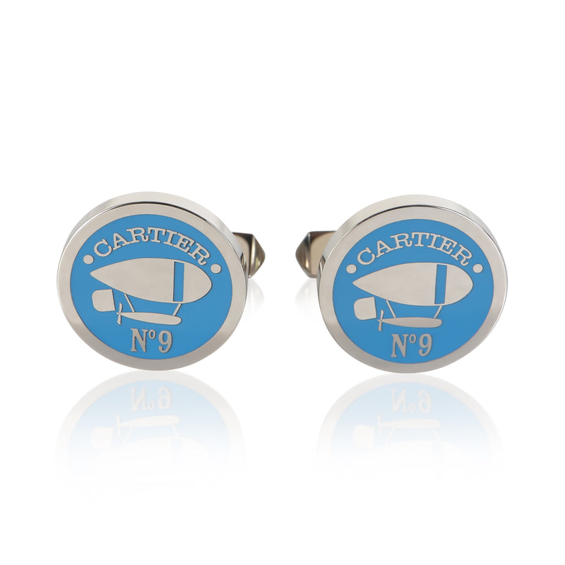 Cartier Sterling Silver Aeronaute Cufflinks fv
