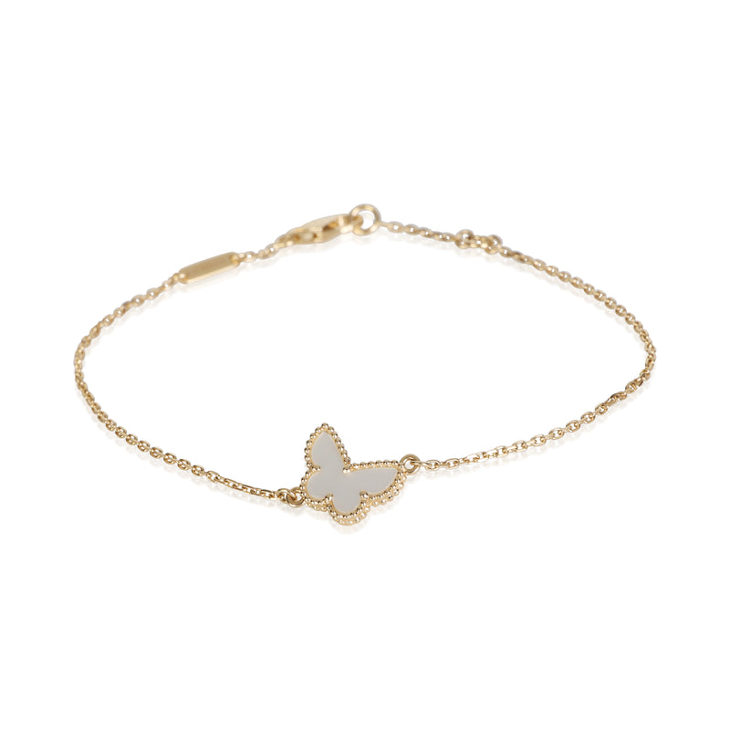 Van Cleef & Arpels Yellow Gold Mother Of Pearl Sweet Butterfly Bracelet fv